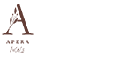 Apera Hotels logo with capital A in brown above.