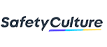 SafetyCulture logo written in black with line underneath made up of purple/blue/yellow.